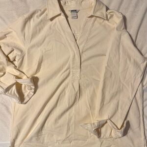 Duluth Trading Co Cream Corduroy Button Down Shirt